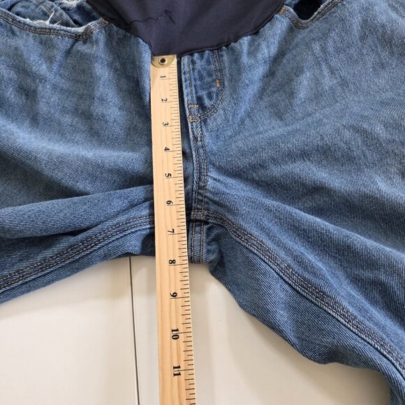 Old Navy Maternity Jean Women 10 / 10L Blue Taper High Rise Cropped Cotton Denim - Picture 14 of 16